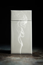 Load image into Gallery viewer, Side view of the Lemon and Oak scented matchsticks.  There is also a puff of smoke in front.